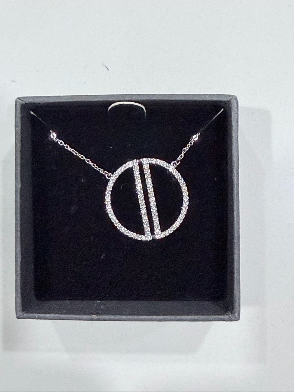 Nic & Syd Swarovski -Circle Pendant Necklace in Silver Tone